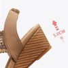 Vanccy Retro Women's Sandals Hollow flowers Casual Wedge Shoes