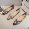 vanccy Flats for Women Fashion Print Luxury Shallow Ponted Shoes