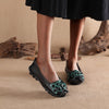 Layer leather flat bottom comfortable women's shoes