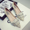 New sweet pointed flat shoes fairy pearl diamond pointed flat shoes