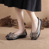 Layer leather flat bottom comfortable women's shoes