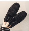 Winter WarmFlock Flat Shoes Casual Loafers Slip on Furry Outer Wearing Flats Loafers Fluffy Flat Mules Warm