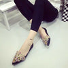 European and American sweet pointed flat sole single shoes