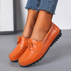 Genuine Leather Fashion Women Flats Ballerina Shoes Women Moccasins Nurse Shoes Lace Up Women Shoe Outdoor Plus Size Shoes Woman