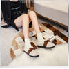 Furry Outer Wearing Flats Loafers Belt Buckle Decor BacklessWild Fluffy Flat Mules Warm Knit Boot