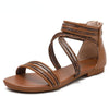 Vanccy Roman Casual Flat Strappy Ankle Sandals