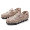 Furry Outer Wearing Flats Loafers Bling Decor BacklessWild Fluffy Flat Mules Warm flats sneakers glitter winter
