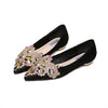 European and American sweet pointed flat sole single shoes