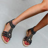 Vanccy Bohemian Vintage Beaded Rhinestone Roman Sandals