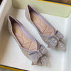 vanccy Delicate Woman Bowknot Shoes Glitter Sequin Flats