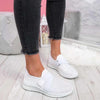 Fashion Women's Shoes Flat Soft Bottom Mesh Breathable Casual Sneakers Rhinestone Single Shoes Large Size Women Sports Shoes