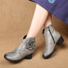 Handmade Women Genuine Leather Cotton Shoes Woman Low Heels Ankle Boots