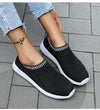 Sneakers running Shoes Woman black Sock Slip On Knitted Vulcanized Shoes