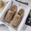 Winter Women House Slippers Furry Outer Wearing Flats Loafers Slip on Flatsfurry slippers