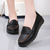 New Flat Shoes Woman Soft Women Casual Shoes Genuine Leather Platform Flats Shoes Slip on Loafers Plus Size Women Shoes