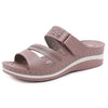 Vanccy Metal Buckle Plus Size Comfort Slippers