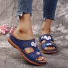 Sandals with Arch Support Anti-Slip wedges Sandal Flower Embroidered Vintage Casual comfortable slippers