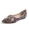 Printed shoes women's flat bottom national style ladle shoes