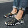 Light Fashion Casual Breathable Shoes Mesh Woven Flat Nurse Walking Sneakers Knit Slip on Loafer Shoes