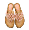 Vanccy Rhinestone Love heart Flip Flops