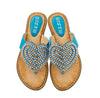 Vanccy Rhinestone Love heart Flip Flops