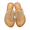 Vanccy Rhinestone Love heart Flip Flops