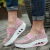 women wedges increased knitted thick platform shoes breathable casual sneakers