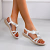 Vanccy Flat Bottom Large Size Fashion Silver Gold Party Diamonds Sandals