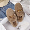 Winter Women House Slippers Furry Outer Wearing Flats Loafers Slip on Flatsfurry slippers