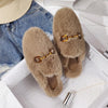 Winter Women House Slippers Furry Outer Wearing Flats Loafers Slip on Flatsfurry slippers