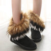 Women Fur Boots Ladies Winter Warm Ankle Boots Round-toe