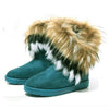 Women Fur Boots Ladies Winter Warm Ankle Boots Round-toe