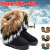 Women Fur Boots Ladies Winter Warm Ankle Boots Round-toe