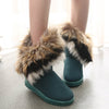 Women Fur Boots Ladies Winter Warm Ankle Boots Round-toe