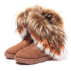 Women Fur Boots Ladies Winter Warm Ankle Boots Round-toe