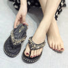 Women's Summer Slippers Large Women's Shoes Summer Water Drill Flat Bottom Wear Cool Slippers Fashion Soft Bottom Beach Shoes He