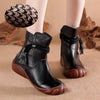 Women's Flat Shoes Ethnic Retro Genuine Leather Women's Boots