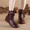 Women's Flat Shoes Ethnic Retro Genuine Leather Women's Boots