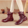 Women's Flat Shoes Ethnic Retro Genuine Leather Women's Boots