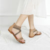 Vanccy Roman Casual Flat Strappy Ankle Sandals