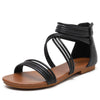 Vanccy Roman Casual Flat Strappy Ankle Sandals