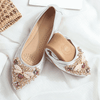 vanccy Rhinestone Flats Casual Comfort Dressy Flats For Wedding Fox Slippers CF307