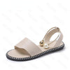 New Summer Women Beaded Pearly Sandals Slippers Shoes Ladies Flats Sandals Flip Flop Casual Flat Slingback Sandals Shoes