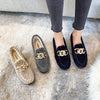 vanccy Furry Flats Loafers Fu61