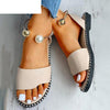 New Summer Women Beaded Pearly Sandals Slippers Shoes Ladies Flats Sandals Flip Flop Casual Flat Slingback Sandals Shoes