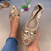 vanccy Rhinestone Flats Casual Comfort Dressy Flats For Wedding Fox Slippers CF301