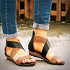 Vanccy Woman Rome Hemp Wedges Ladies Zippers Sandals