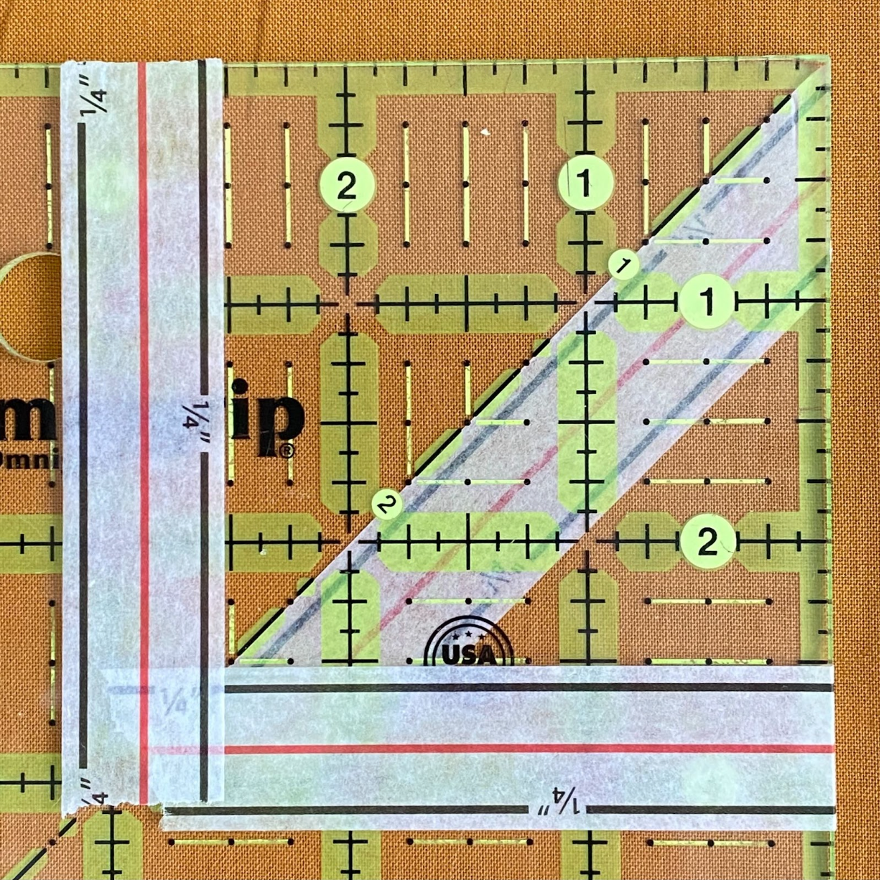 DIY Bloc Loc Ruler for trimming HSTs