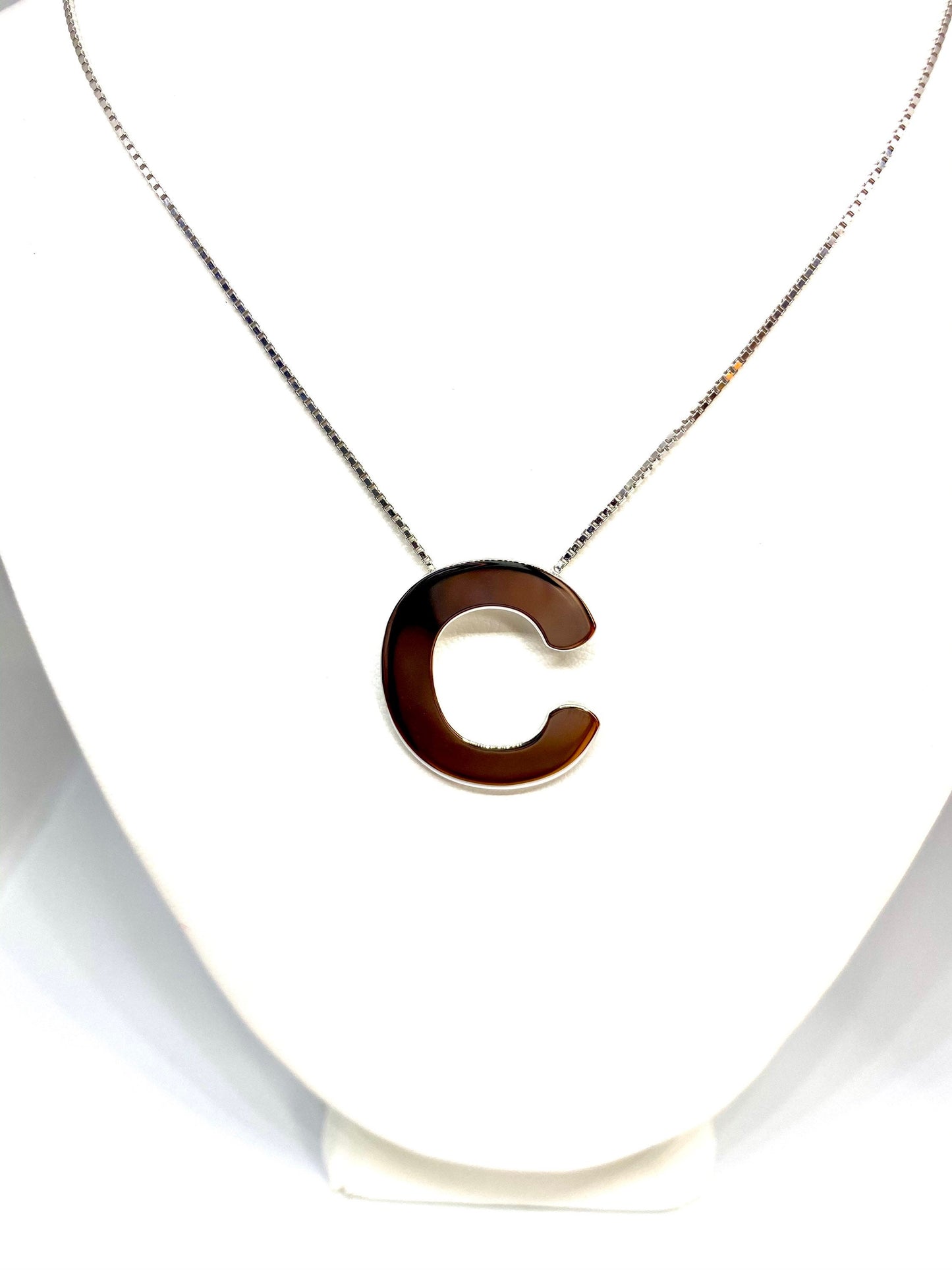 Plated Letter- C -Initial Pendant Necklace