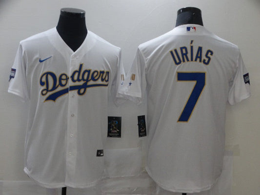 Julio Urias #7 LA Dodgers Mexico White Printed Baseball Jersey XS